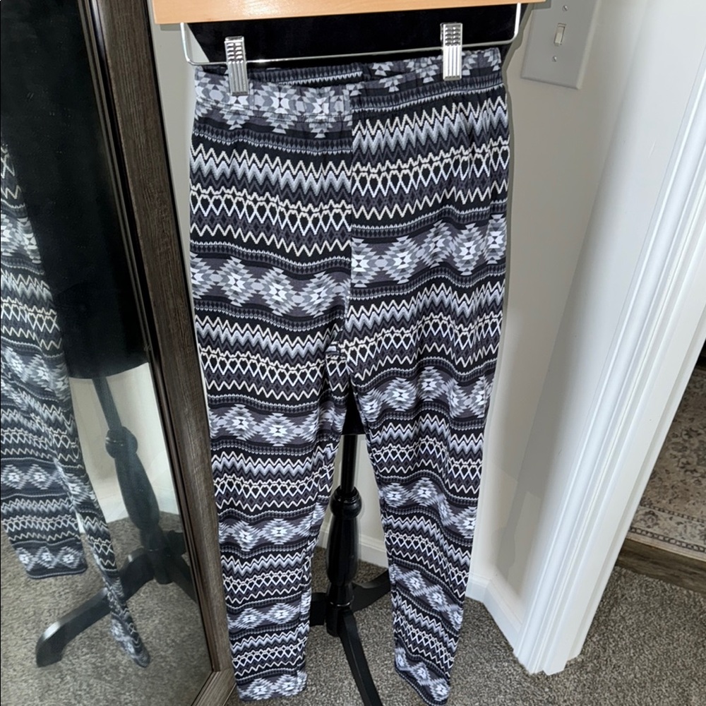Poof! Black and White Fair Isle Leggings
